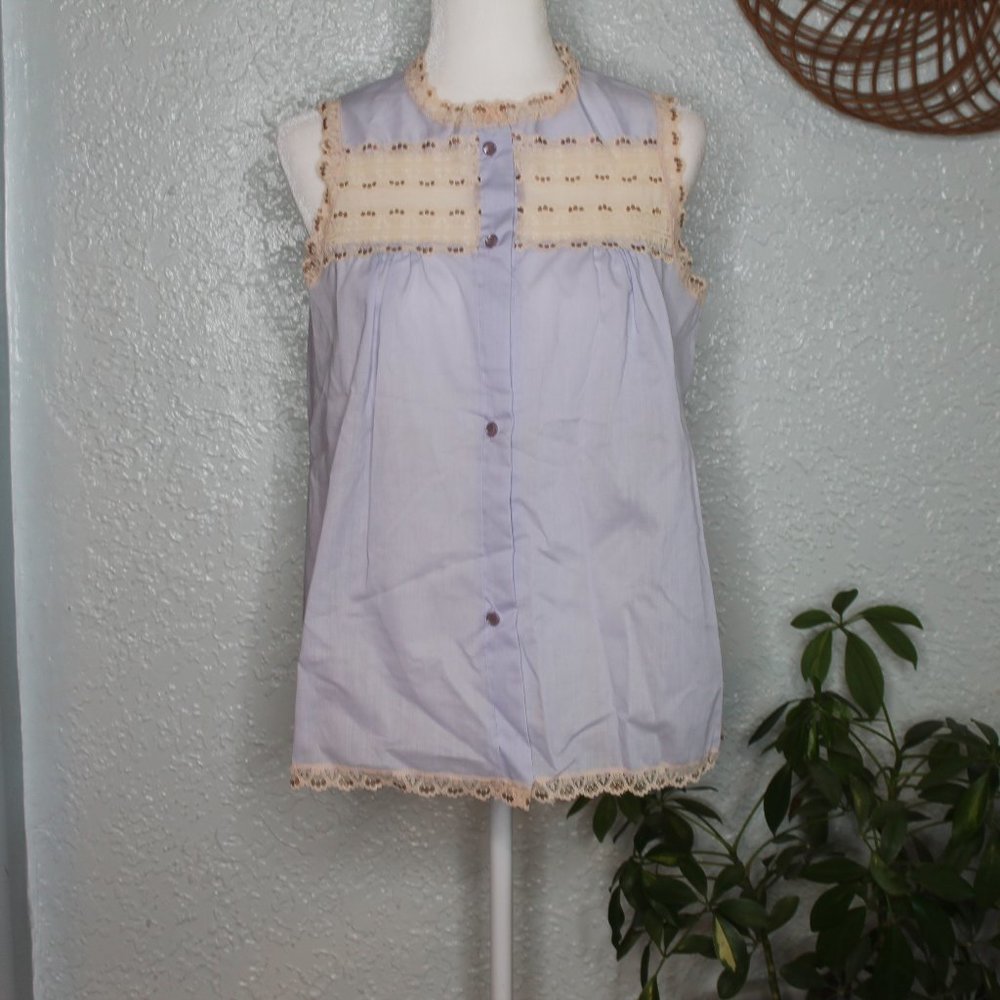 Vintage Tank with Lace Trim